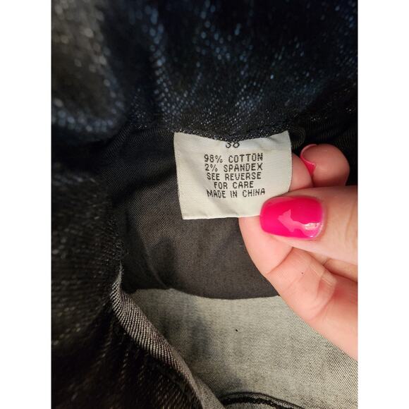 Kilogram Black Wash Denim Jeans Splattered Paint SZ 38 - Picture 8 of 13